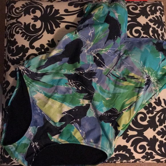 Gottex Other - Gottex blue tropical print 1 piece swimsuit